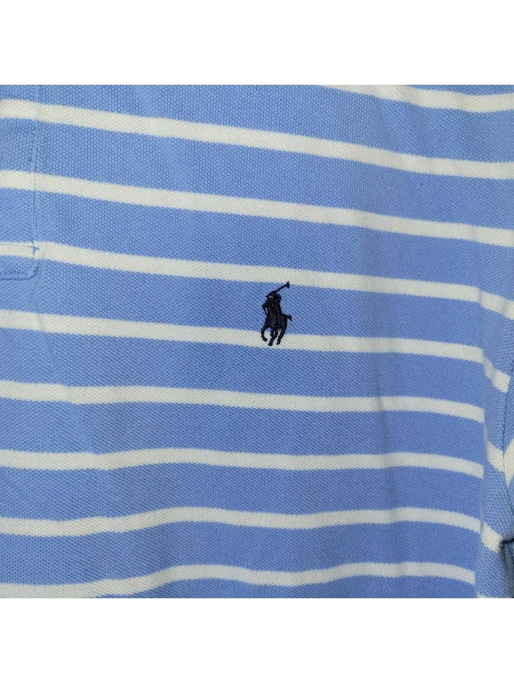 Polo Ralph Lauren Men's Blue White Stripe Short Sleeve Polo Shirt Size L Large